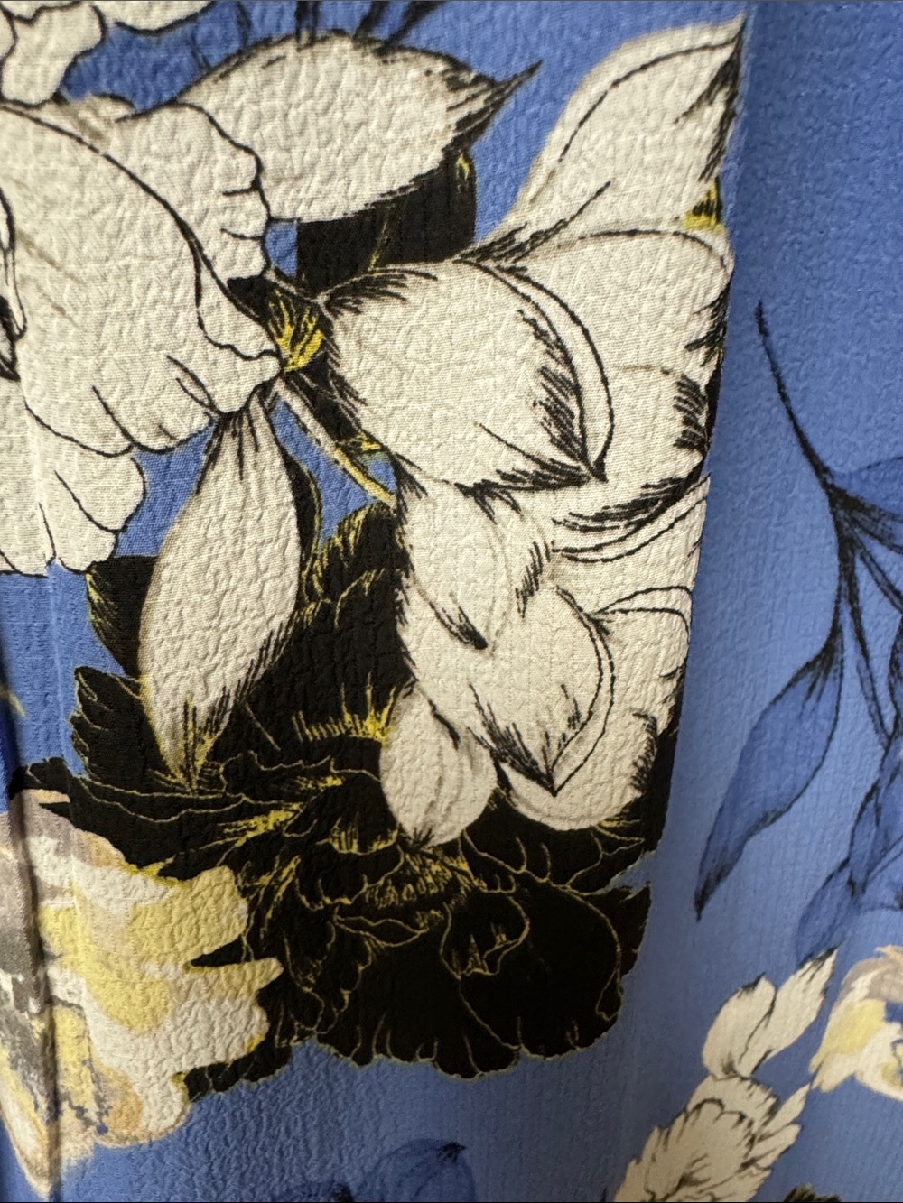 Jennifer Lopez Blue Floral Open-Front Cape Kimono with Pockets - Size L - Picture 10 of 12